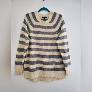 Banana Republic Italian Yarn Mens SweaterPolyester/Wool Striped Biege/Gray Sz XL